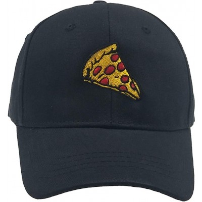 Baseball Caps Pepperoni Pizza Embroidery Baseball Cap Dad Hat Unisex Adjustable Hip hop Food Hat - Black - C218LOL30O6 $13.54