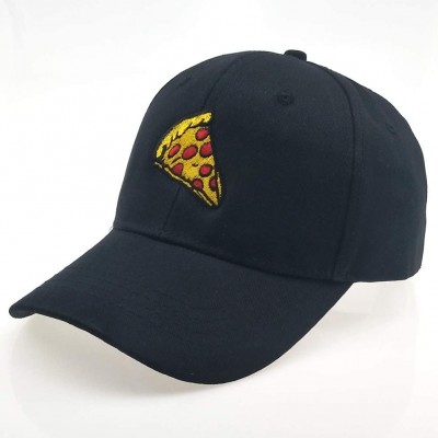 Baseball Caps Pepperoni Pizza Embroidery Baseball Cap Dad Hat Unisex Adjustable Hip hop Food Hat - Black - C218LOL30O6 $13.54
