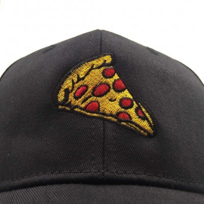 Baseball Caps Pepperoni Pizza Embroidery Baseball Cap Dad Hat Unisex Adjustable Hip hop Food Hat - Black - C218LOL30O6 $13.54