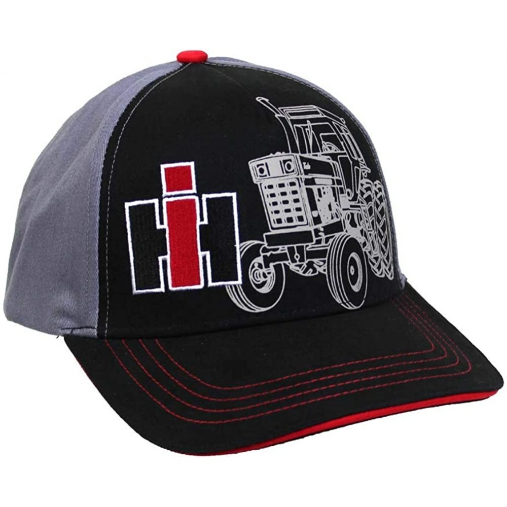 Baseball Caps IH 1066 Tractor Print Black and Grey Twill Cap OBT103 - CL18TYCDSEQ $15.63