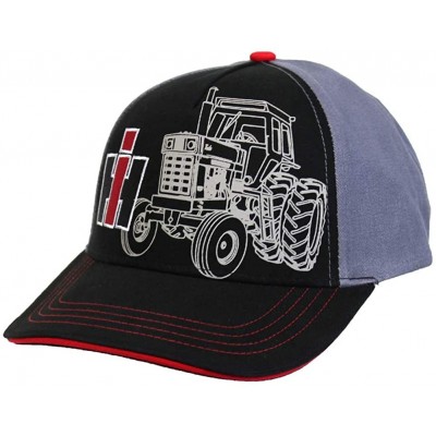 Baseball Caps IH 1066 Tractor Print Black and Grey Twill Cap OBT103 - CL18TYCDSEQ $15.63