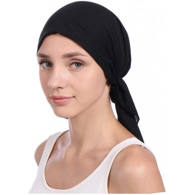 Skullies & Beanies 3Pack Women's Beanie Chemo Hat Cap Pre-Tied Cancer Headscarf - Black Khaki Wine Red - C6198AYA933 $14.14