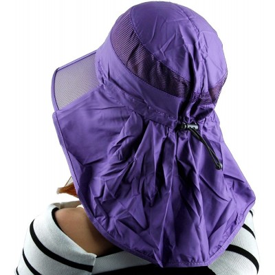 Sun Hats Women Sun Protection Hat-Ultra Thin Lightweight Foldable Garden Flap Cap - 04-purple - C712EMMFZ7V $12.38