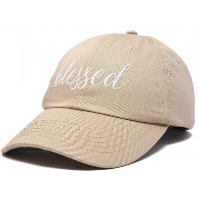 Baseball Caps Blessed Women's Baseball Cap Soft Cotton Dad Hat - Khaki - CG18RRGEXHM $15.29