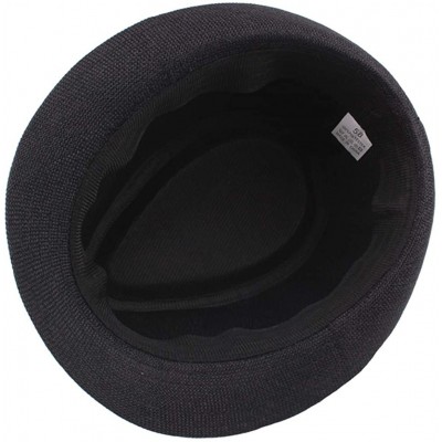 Sun Hats Men's Top Hat Wide Brim Straw Hat Foldable Roll up Hat Summer Beach Sun Protection Hat - Black - C118Z9NKUZZ $7.62