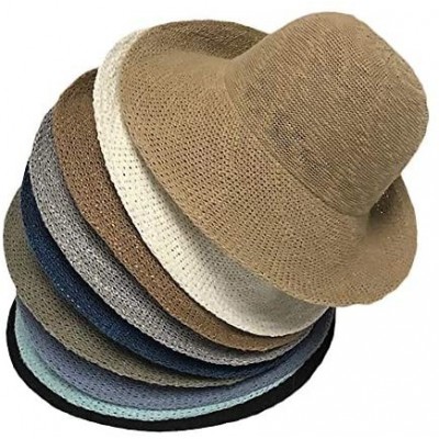 Sun Hats Crushable Half Turn Brim One Size Fits Most Hand Dyed Cotton Blend Sun Hat - Black - C018REUA27W $30.40