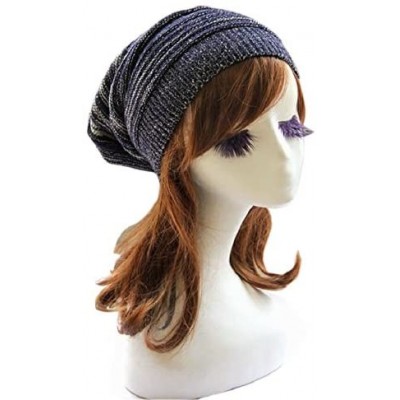 Berets Unisex Plain Long Beanie - Blue - CB11T8WIY1F $17.52