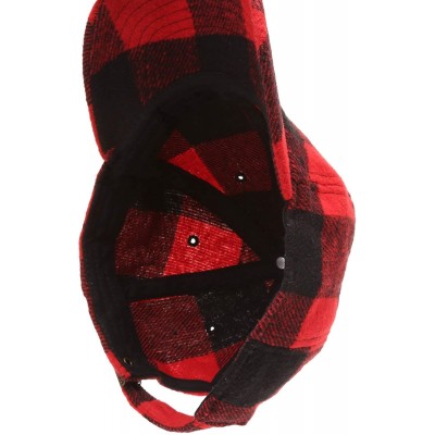Baseball Caps Men's Wool Blend Baseball Cap with Adjustable Size Strap - Plaid Red - CS18HA3ETQ3 $14.98