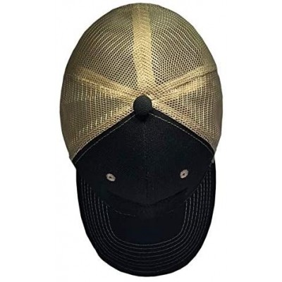 Baseball Caps Black/Tan Trucker Hat with Velcro Patch - CR18UA089ZQ $13.81