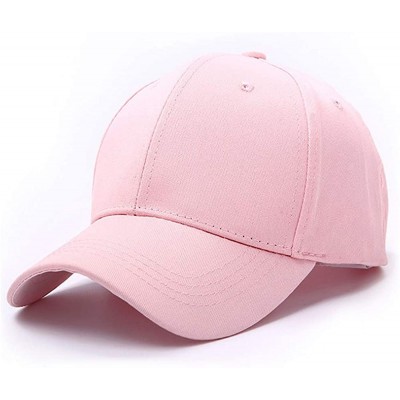 Baseball Caps Leisure Outdoor Top Level Baseball Cap Men Women - Classic Adjustable Plain Hat - Pink - CM18X6QZ89N $10.13