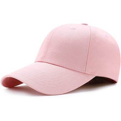Baseball Caps Leisure Outdoor Top Level Baseball Cap Men Women - Classic Adjustable Plain Hat - Pink - CM18X6QZ89N $10.13