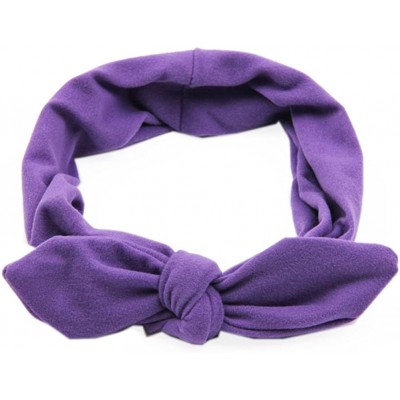 Headbands Vintage Adults Elastic Headband Bunny Ears Bow Hairband Hair Decor Accessory - Purple - CS12GTBT4D9 $6.91