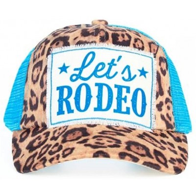 Baseball Caps Cheetah Leopard Western Hat Cap Brown Turquoise Blue - Lets Rodeo - CQ18DA7EN4O $27.50