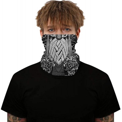 Balaclavas Rave Bandana for Men Women Neck Gaiter Scarf Dust Wind Balaclava Headwear - Odin - CM199U0A4GH $10.68