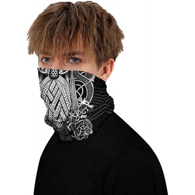 Balaclavas Rave Bandana for Men Women Neck Gaiter Scarf Dust Wind Balaclava Headwear - Odin - CM199U0A4GH $10.68