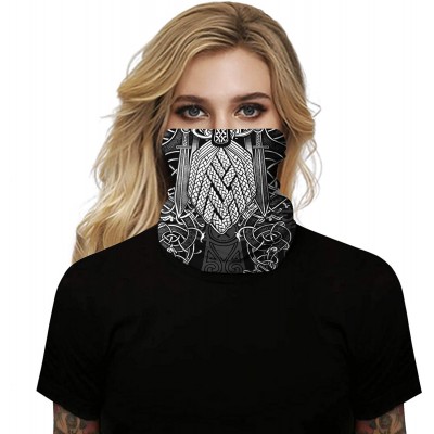 Balaclavas Rave Bandana for Men Women Neck Gaiter Scarf Dust Wind Balaclava Headwear - Odin - CM199U0A4GH $10.68