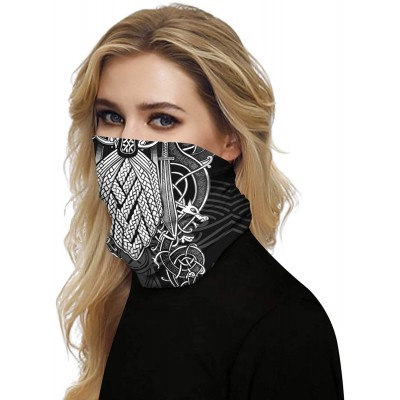 Balaclavas Rave Bandana for Men Women Neck Gaiter Scarf Dust Wind Balaclava Headwear - Odin - CM199U0A4GH $10.68