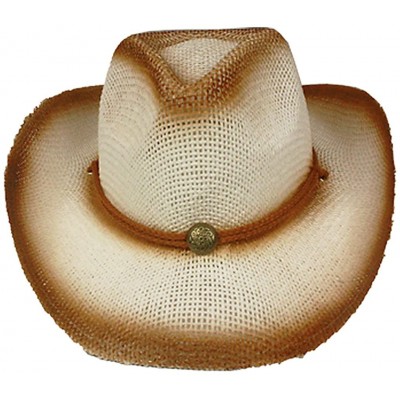 Cowboy Hats Silver Fever Fashionable Ombre Woven Straw Cowboy Hat - Brown - CO12BWNO0J7 $42.11