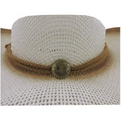 Cowboy Hats Silver Fever Fashionable Ombre Woven Straw Cowboy Hat - Brown - CO12BWNO0J7 $23.34