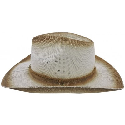 Cowboy Hats Silver Fever Fashionable Ombre Woven Straw Cowboy Hat - Brown - CO12BWNO0J7 $23.34