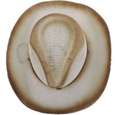 Cowboy Hats Silver Fever Fashionable Ombre Woven Straw Cowboy Hat - Brown - CO12BWNO0J7 $23.34