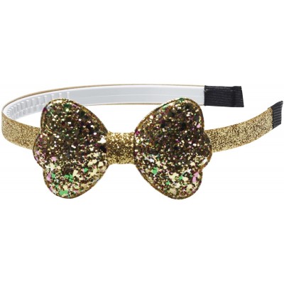 Headbands "Isabelle" Large Glitter Bow Headband - Gold Multi on Gold - CC12DC0JGR9 $25.64