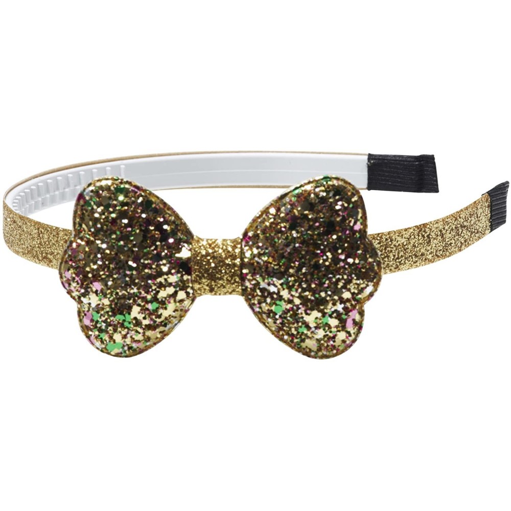 Headbands "Isabelle" Large Glitter Bow Headband - Gold Multi on Gold - CC12DC0JGR9 $23.34