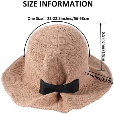 Sun Hats Women's Sun Hat- Floppy Adjustable Drawstring UV Beach Sun Straw Hat - 01 Khaki Summer Sun Hat - CA18SLROY6L $17.00