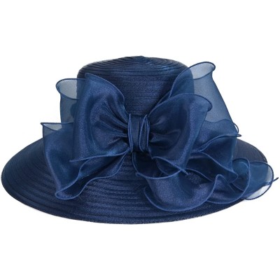 Sun Hats Lightweight Kentucky Derby Church Dress Wedding Hat S052 - S062-navy - C812CEWPOOZ $21.85