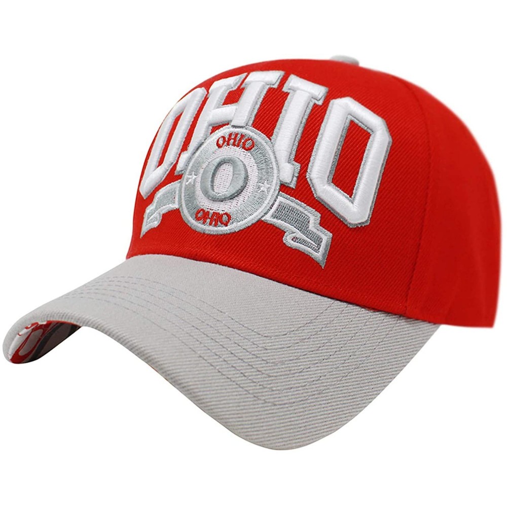 Baseball Caps Team Color City Name Embroidered Baseball Cap Hat Unisex Football Basketball - Ohio - C718L8YUDTD $14.24