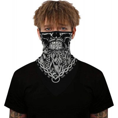 Balaclavas Men Women Neck Gaiter Face Mask Scarf Bandana Ear Loops Rave Outdoor Balaclava for Dust Wind UV Sun Protective - C...