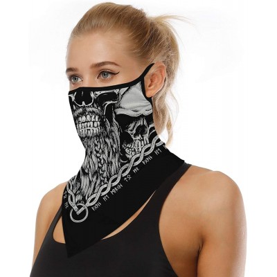 Balaclavas Men Women Neck Gaiter Face Mask Scarf Bandana Ear Loops Rave Outdoor Balaclava for Dust Wind UV Sun Protective - C...