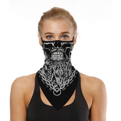 Balaclavas Men Women Neck Gaiter Face Mask Scarf Bandana Ear Loops Rave Outdoor Balaclava for Dust Wind UV Sun Protective - C...