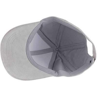 Baseball Caps Unisex Adjustable Snapback Hat Faux Suede Leather Baseball Cap - Grey - C017YKKQQ70 $11.63