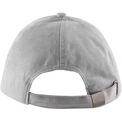 Baseball Caps Unisex Adjustable Snapback Hat Faux Suede Leather Baseball Cap - Grey - C017YKKQQ70 $11.63