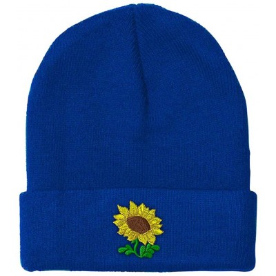 Skullies & Beanies Custom Beanie for Men & Women Plants Fringe Sunflower Embroidery Skull Cap Hat - Royal Blue - C718ZS2EAKI ...