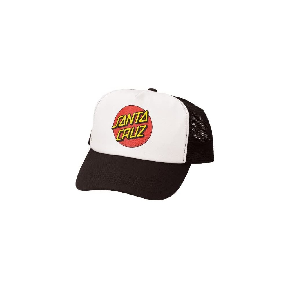 Baseball Caps Men's Classic Dot Mesh High Profile Trucker Adjustable Hats - Black/White - CF1120Y2J5P $48.55