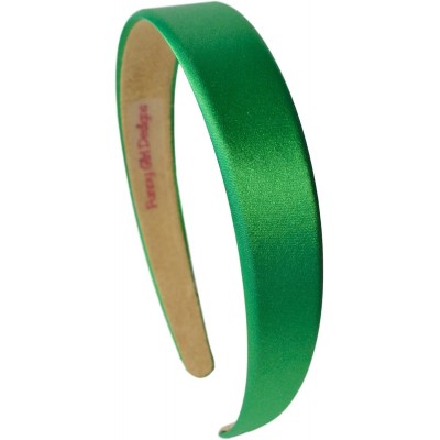 Headbands 1 Inch Wide Satin Headband - Kelly Green - CT12II31CIV $10.83