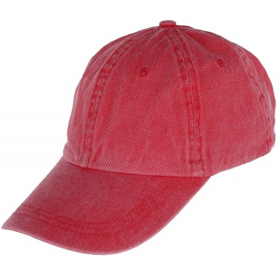 Baseball Caps Pigment Dyed Cotton Twill Cap - Red - CH1889I5LSQ $17.57