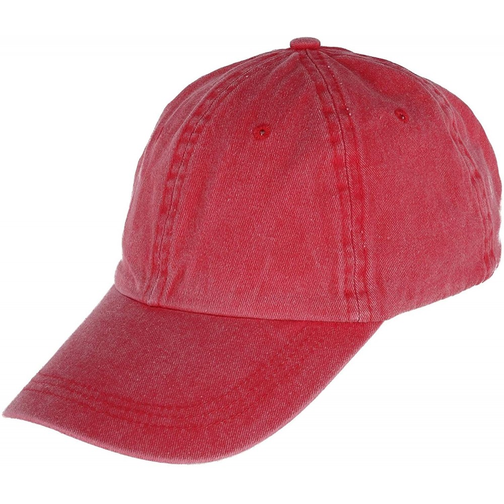 Baseball Caps Pigment Dyed Cotton Twill Cap - Red - CH1889I5LSQ $10.07