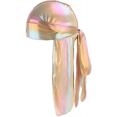 Skullies & Beanies Unisex Men Women's Fashion Velvet Bandana Hat Durag Rag Tail Headwrap Headwear - Gold 2 - CA18TGW5CDG $19.41