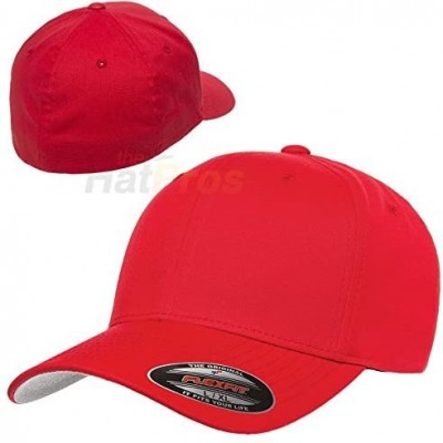 Baseball Caps Premium Original Blank Cotton Twill Fitted Hat XX-Large - Red - CO11WP90NS5 $15.53