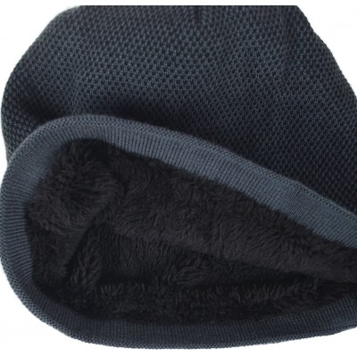 Skullies & Beanies Mens Beanie Hat Fleece Lined Knit Hat Thick Skull Cap - Grey - C5187DGMGY0 $11.13