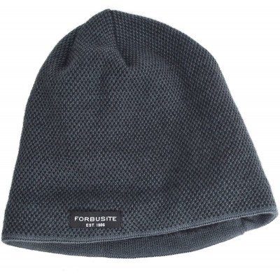 Skullies & Beanies Mens Beanie Hat Fleece Lined Knit Hat Thick Skull Cap - Grey - C5187DGMGY0 $11.13