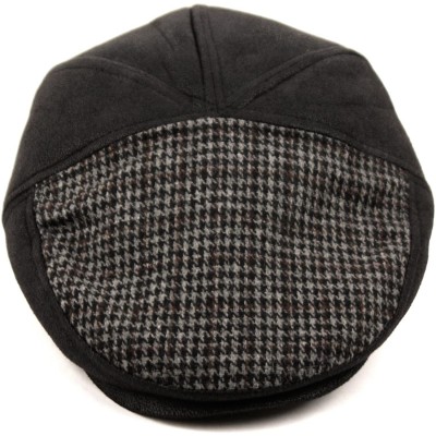 Newsboy Caps Ultra Faux Suede New Shape Ivy Hat - Iv2328 Black - CH12ODME5WJ $21.99
