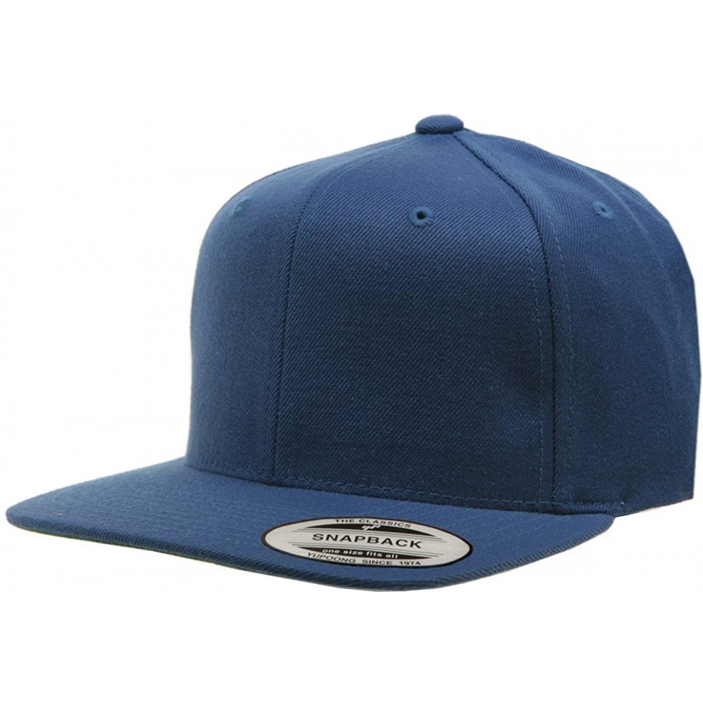 Baseball Caps Original Yupoong Pro-style Wool Blend Snapback Blank Hat Baseball Cap 6098m - Navy - CQ1181RMRZ7 $14.33