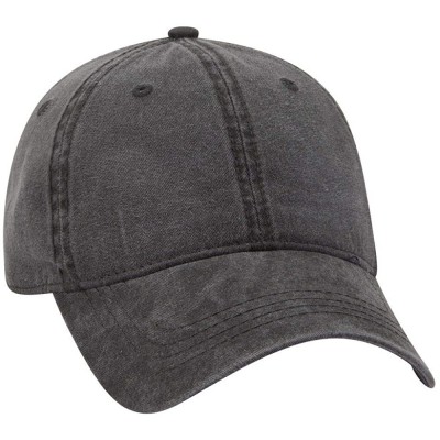 Baseball Caps 6 Panel Low Profile Garment Washed Pigment Dyed Baseball Cap - Black - CB12IVB8KIF $13.33