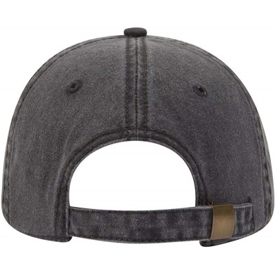 Baseball Caps 6 Panel Low Profile Garment Washed Pigment Dyed Baseball Cap - Black - CB12IVB8KIF $13.33