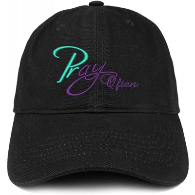 Baseball Caps Pray Often Embroidered Low Profile Brushed Cotton Cap - Black - CT188T8N0Z4 $19.89