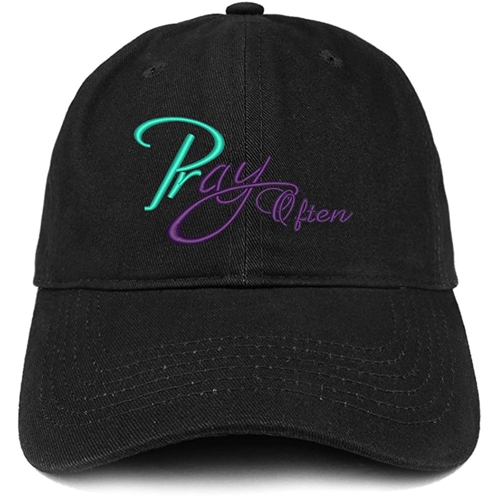 Baseball Caps Pray Often Embroidered Low Profile Brushed Cotton Cap - Black - CT188T8N0Z4 $19.89